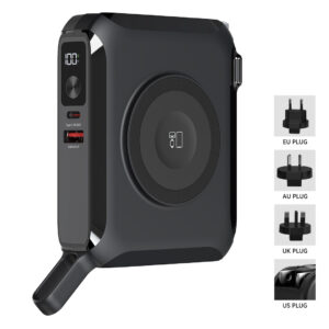 BARACUDA PRO, univerzalni putni punjač laptop pomoćna baterija, 15.000 mah, pd 65w, sa magnetom, crna